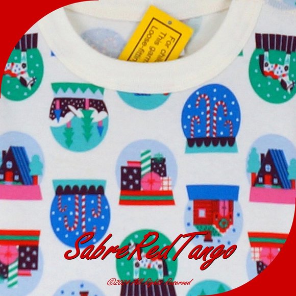 NWT Hanna Andersson Organic Long Johns Pajamas Hygge Snowglobes Print 140 10 - Picture 2 of 4